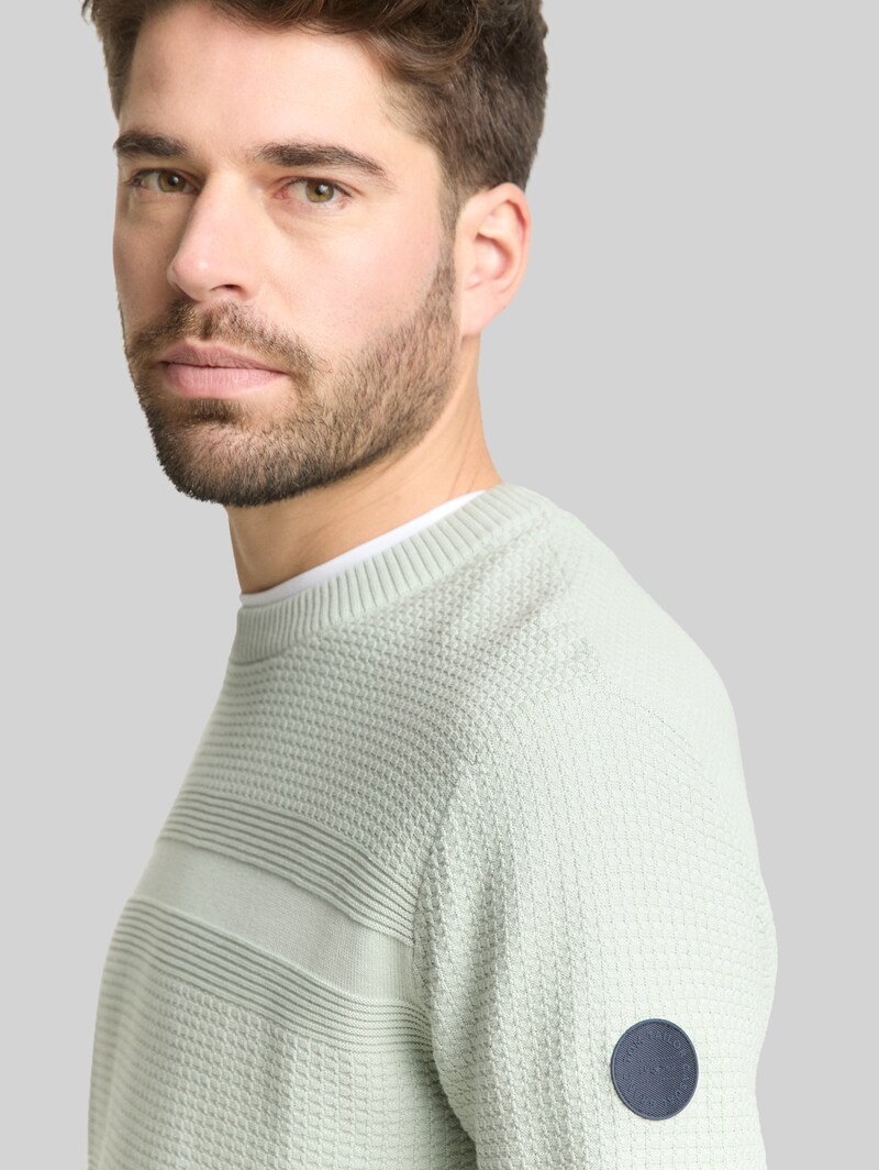 Tom Tailor Strickpullover aus Baumwolle - Soft Greyish Green