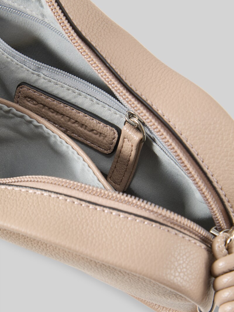 Tom Tailor TTTATIANA Umhängetasche mit gemustertem Webriemen - Taupe / Taupe