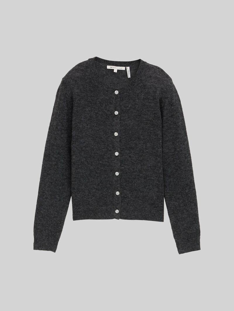 Tom Tailor Cardigan mit Rundhalsausschnitt - Shale Grey Melange