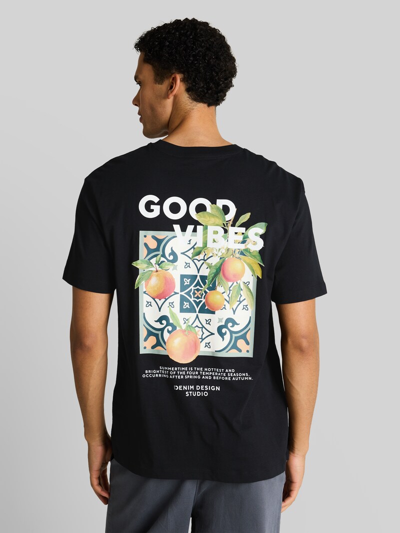 Tom Tailor Relaxed Fit T-Shirt mit Rückenprint - Black