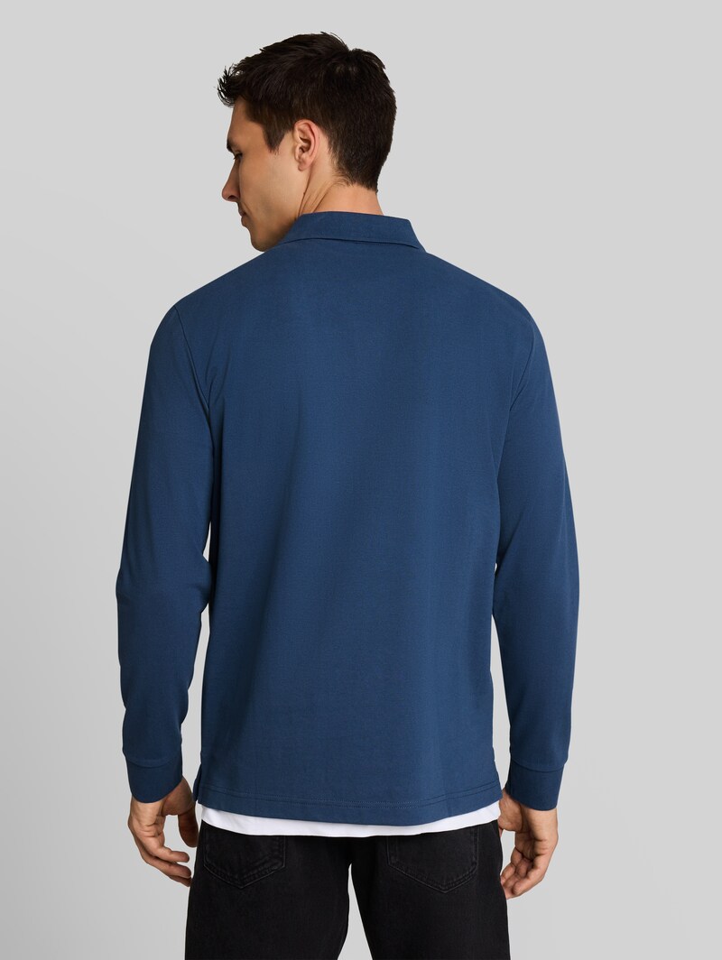 Tom Tailor Langarm Piqué Poloshirt - Dark Duck Blue