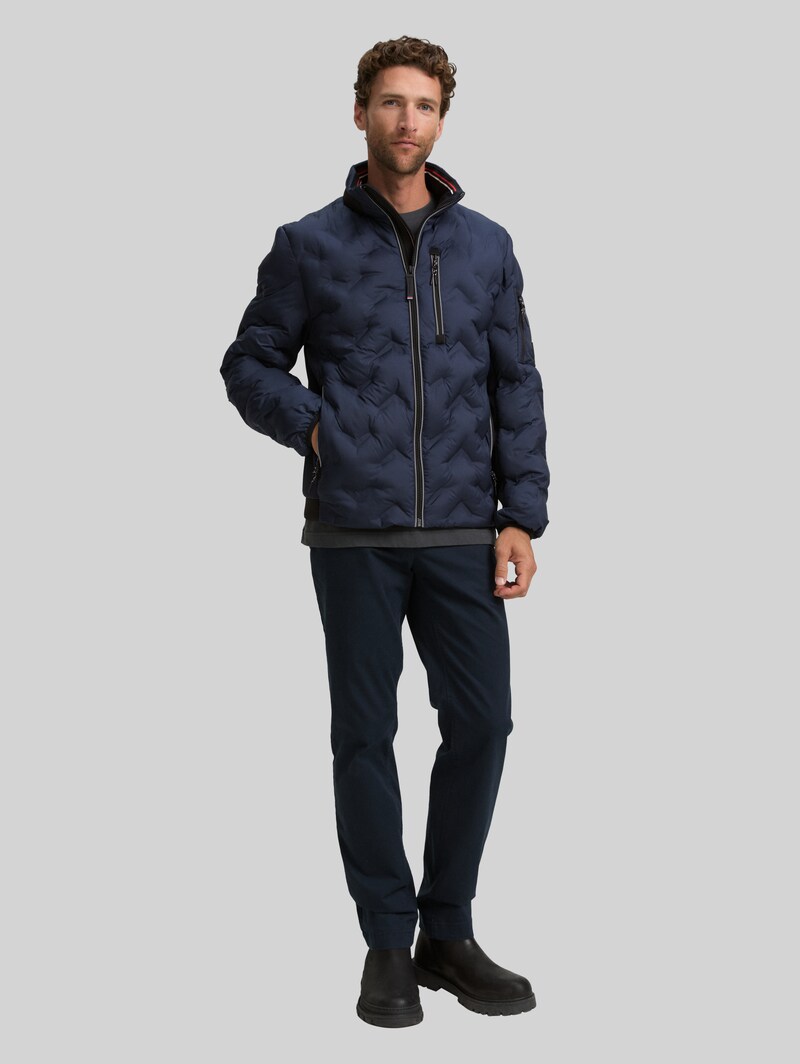 Tom Tailor Hybrid Steppjacke mit verstaubarer Kapuze - Sky Captain Blue