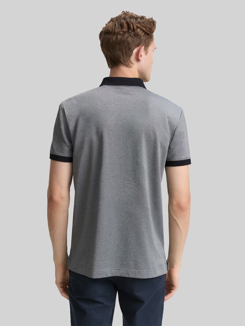 Tom Tailor Piqué Poloshirt mit Stretch - Navy Two Tone Pique