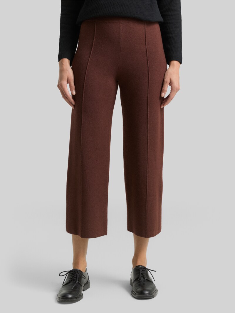 Tom Tailor Culotte Strickhose - Dark Pecan Brown Melange