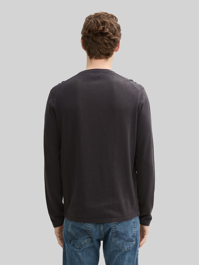 Tom Tailor Softtouch Strickpullover mit Seide - Tarmac Grey