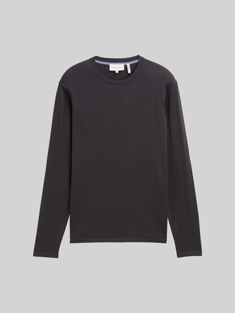 Tom Tailor Softtouch Strickpullover mit Seide - Tarmac Grey