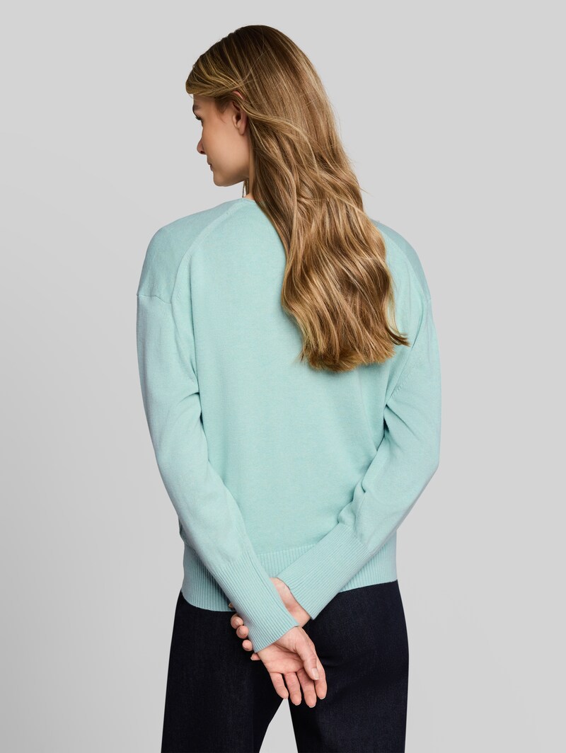 Tom Tailor Oversize Strickpullover mit Kaschmir-Anteil - Dusty Light Green Melange