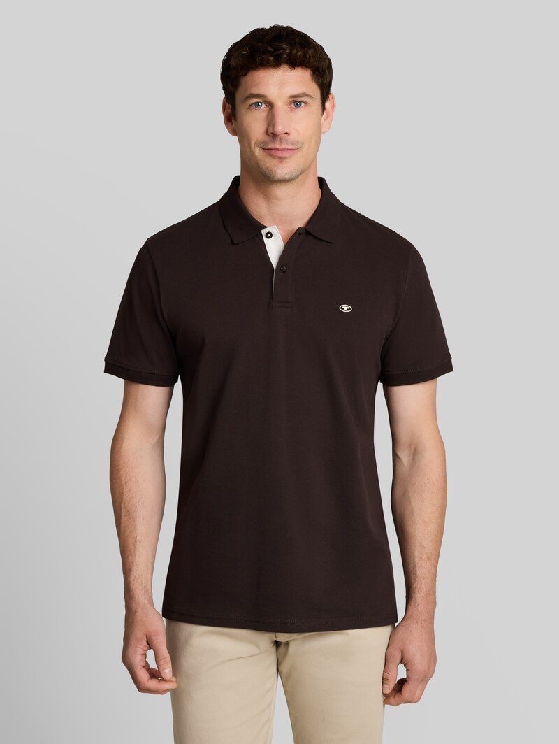 Tom Tailor Piqué Poloshirt aus Baumwolle - Dark Chocolate Brown Tom Tailor Piqué Poloshirt aus Baumwolle - Dark Chocolate Brown