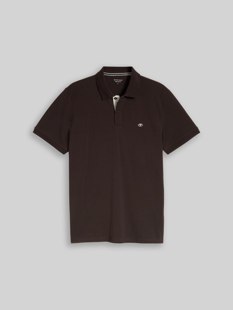 Tom Tailor Piqué Poloshirt aus Baumwolle - Dark Chocolate Brown
