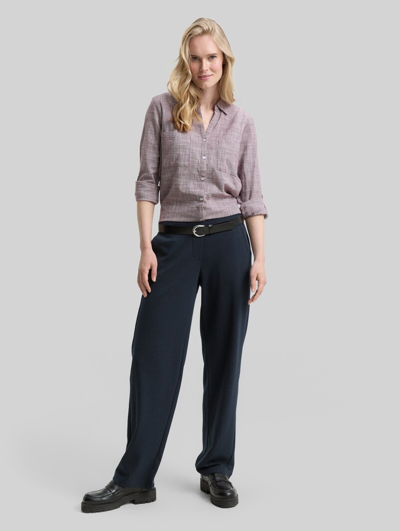 Tom Tailor Bluse mit Brusttaschen - Bordeaux Red