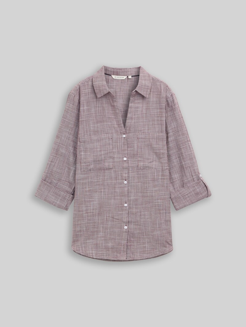 Tom Tailor Bluse mit Brusttaschen - Bordeaux Red