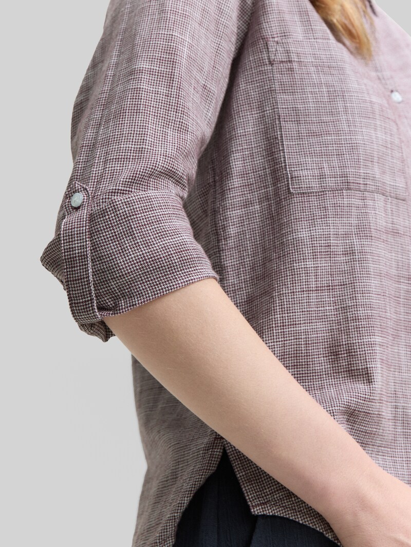 Tom Tailor Bluse mit Brusttaschen - Bordeaux Red