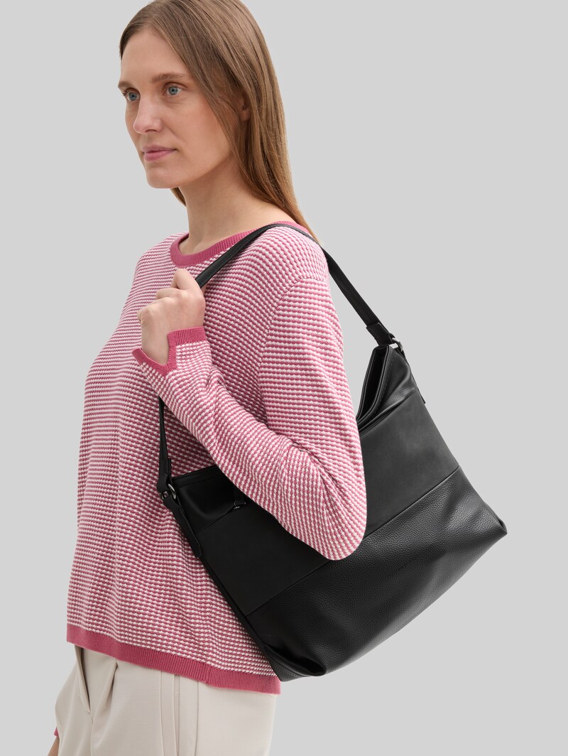 Tom Tailor TTNICOLINA M Schultertasche mit Material-Mix - Mixed Black