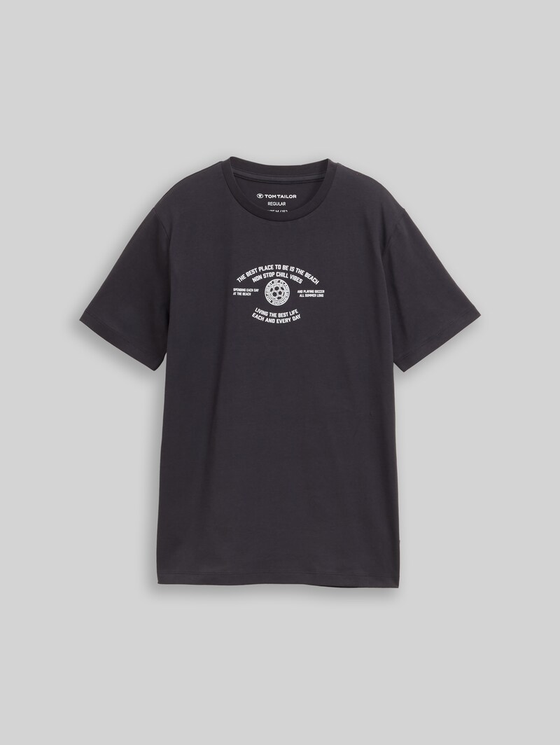 Tom Tailor T-Shirt mit Print - Coal Grey