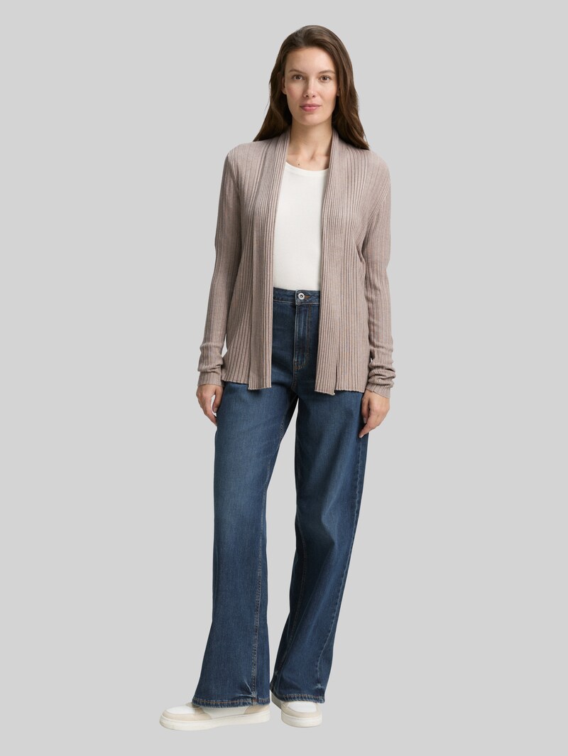 Tom Tailor Cardigan mit Schalkragen - Soft Taupe Melange