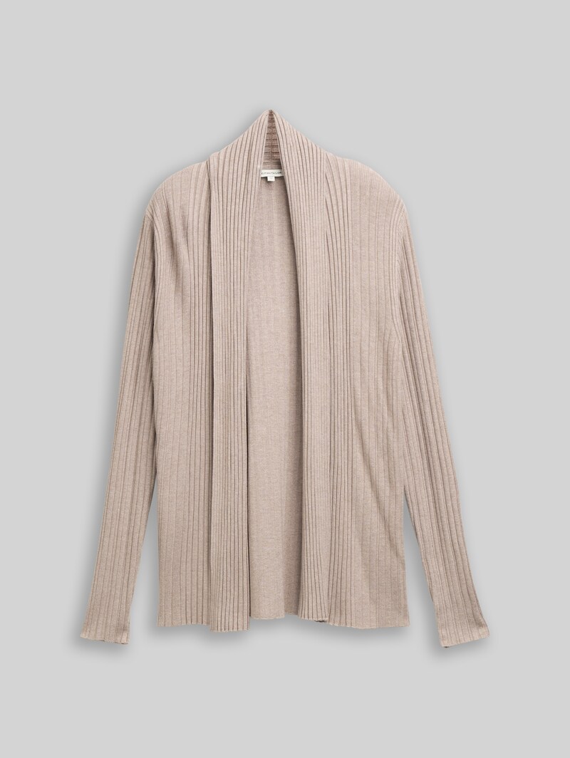 Tom Tailor Cardigan mit Schalkragen - Soft Taupe Melange
