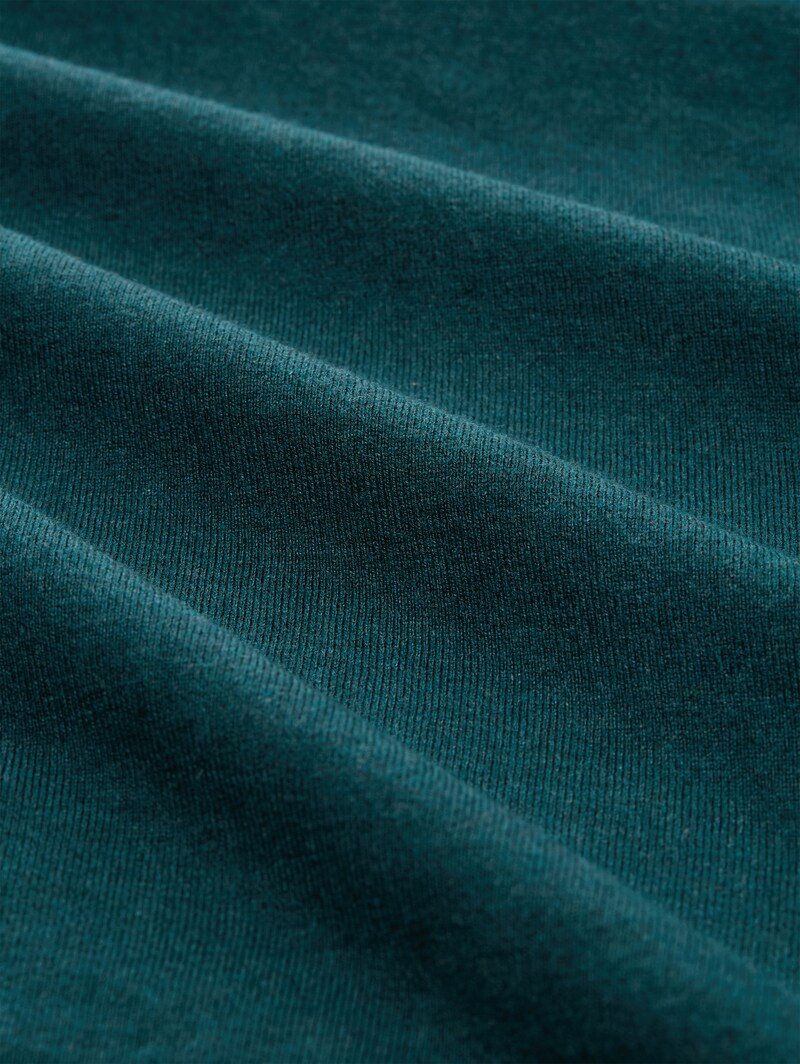 Tom Tailor Basic Strickpullover mit Rundhalsausschnitt - Deep Meadow Green Melange