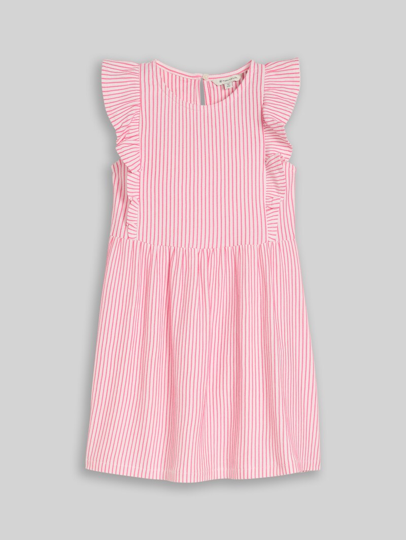 Tom Tailor Mini-Kleid mit Streifenmuster - Vertical Pink White Stripe