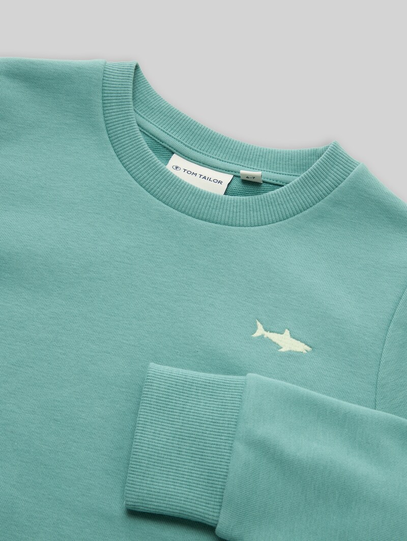 Tom Tailor Basic Sweatshirt mit Print - Salvia