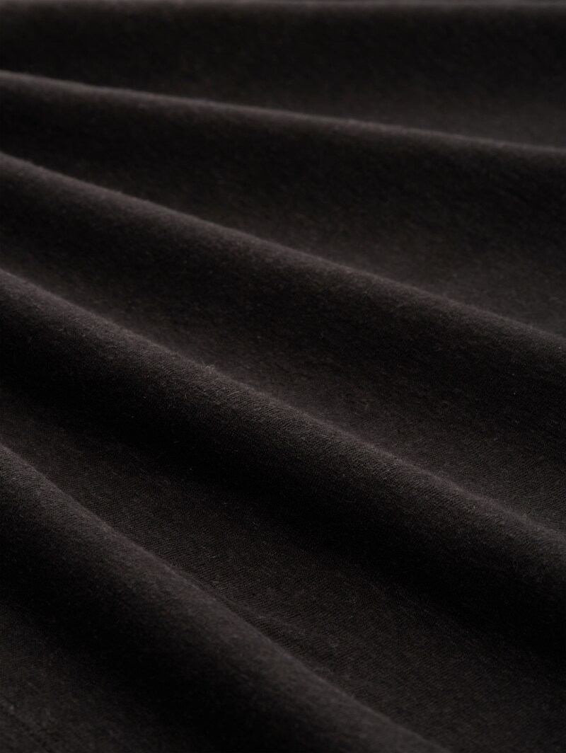 Tom Tailor Loose Fit T-Shirt mit Leinenanteil - Deep Black