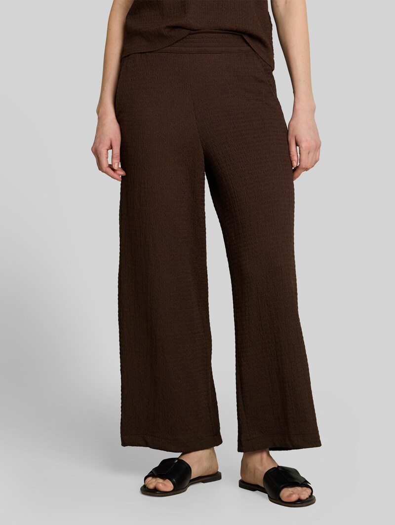 Tom Tailor Crinkle Culotte Hose - Cool Dark Brown