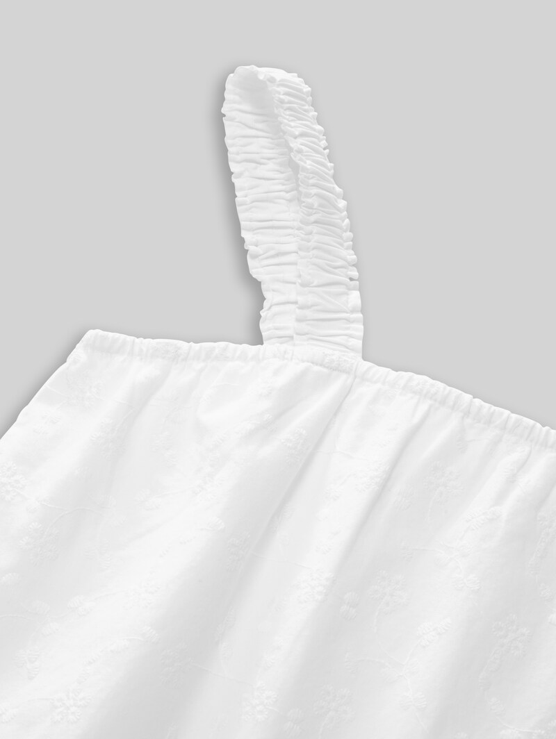 Tom Tailor Cropped Top mit Lochstickerei - White