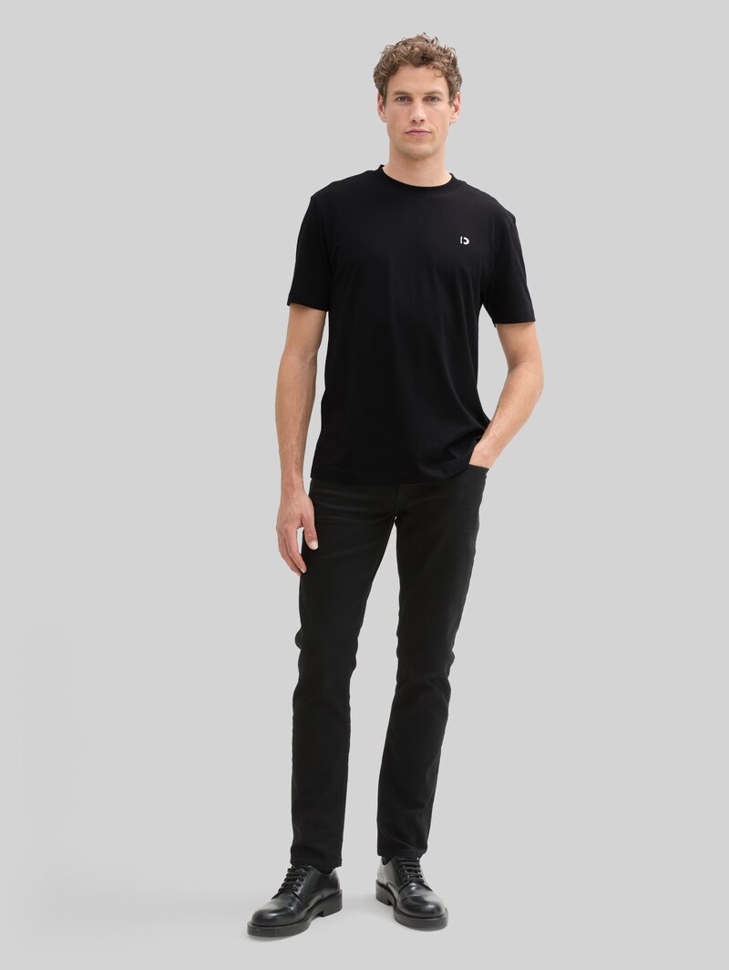 Tom Tailor Basic T-Shirt mit Logo-Print - Black