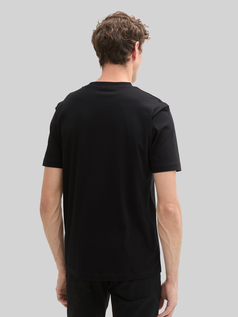 Tom Tailor Basic T-Shirt mit Logo-Print - Black