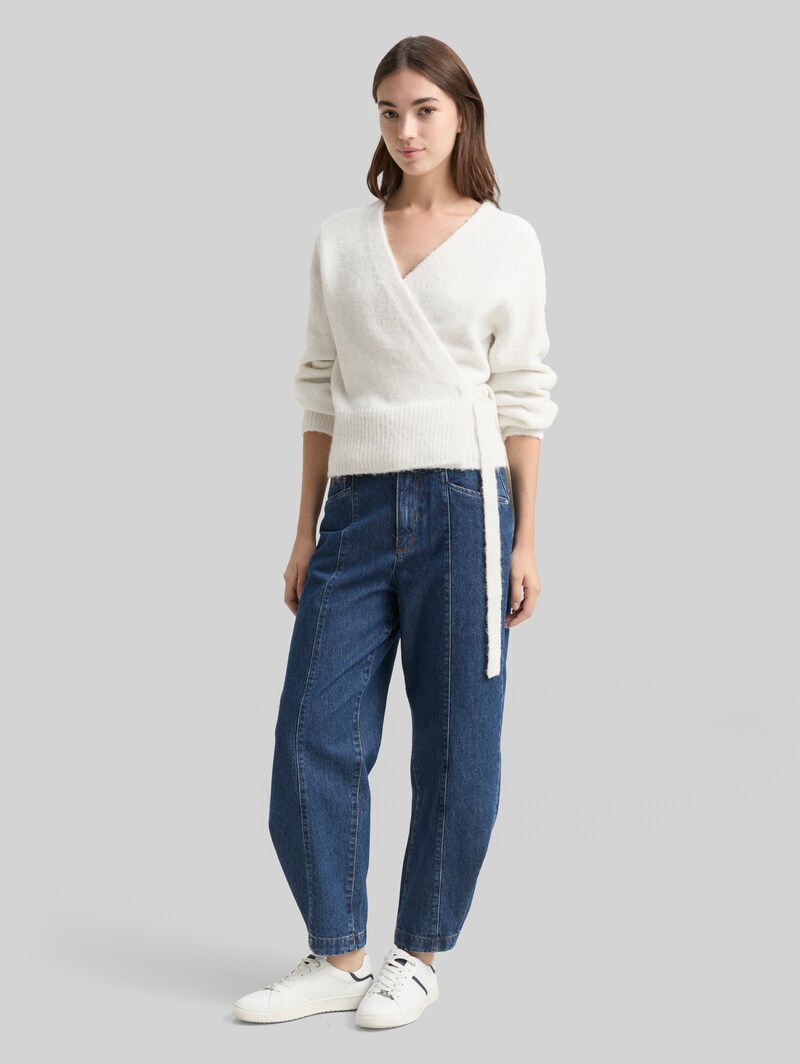 Tom Tailor Relaxed Fit Wrap Cardigan - Marble Beige Melange