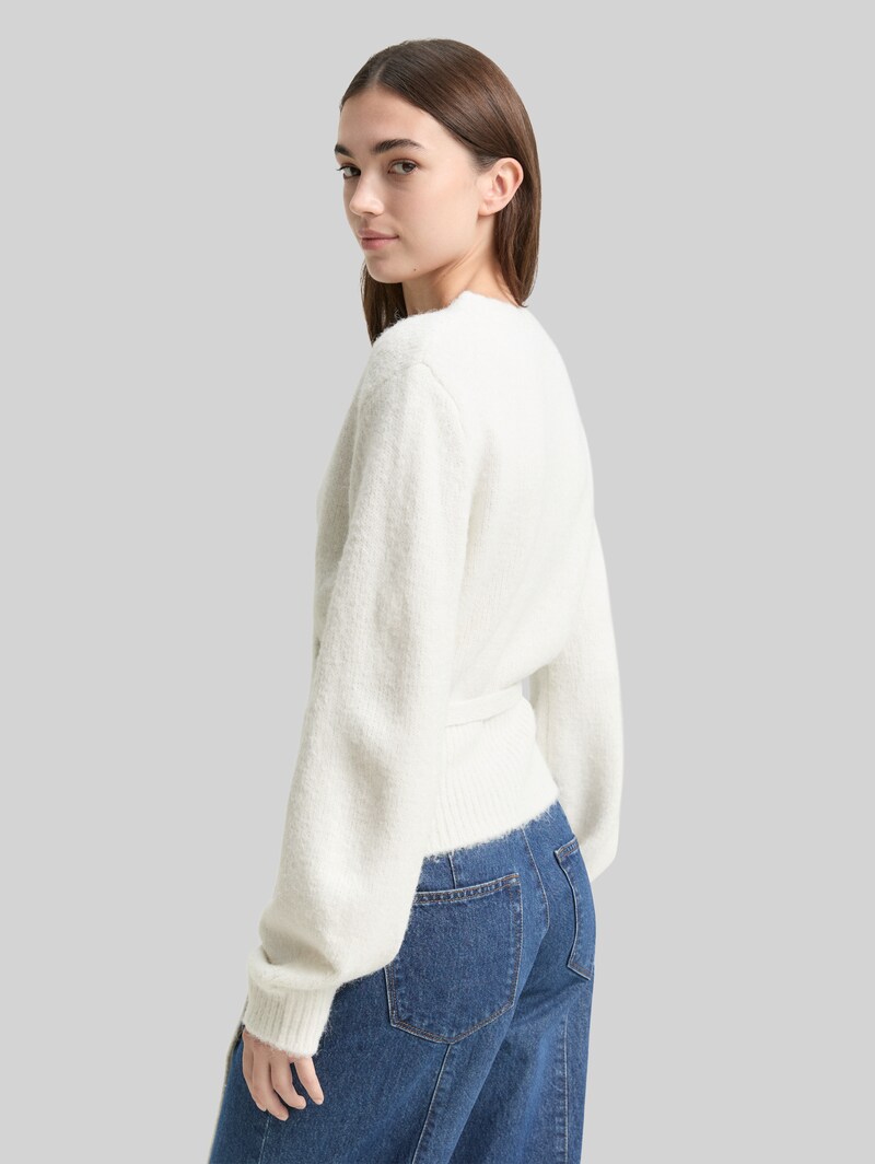 Tom Tailor Relaxed Fit Wrap Cardigan - Marble Beige Melange