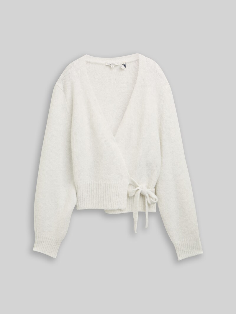 Tom Tailor Relaxed Fit Wrap Cardigan - Marble Beige Melange