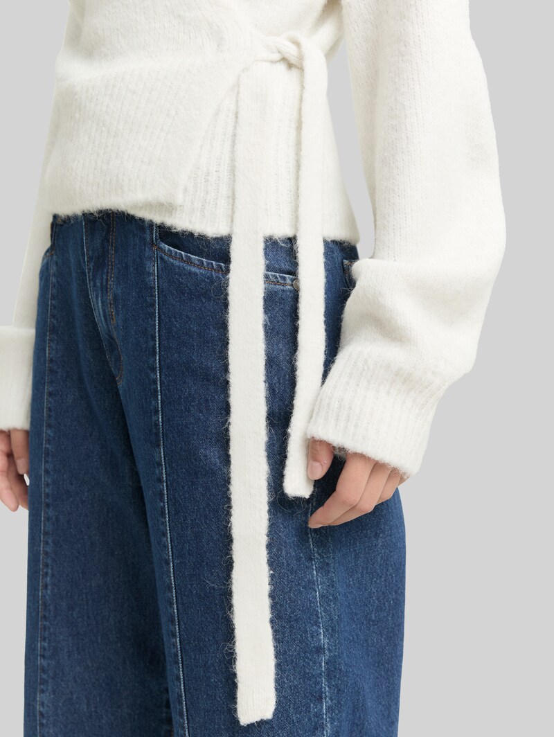 Tom Tailor Relaxed Fit Wrap Cardigan - Marble Beige Melange