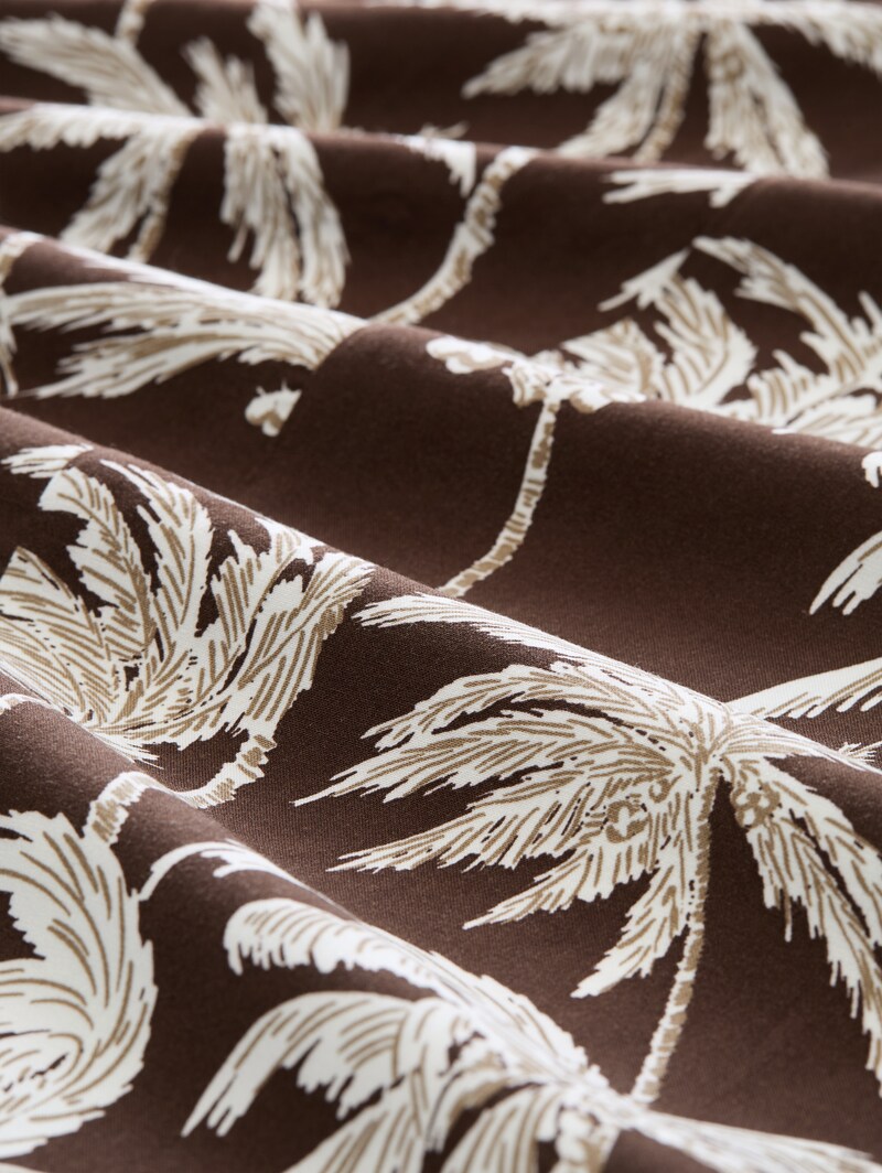 Tom Tailor Maxi-Kleid mit Volants - Brown Palmtree Print