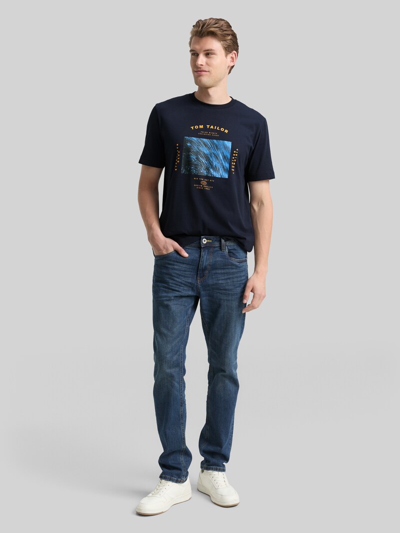 Tom Tailor T-Shirt mit Foto-Print - Sky Captain Blue