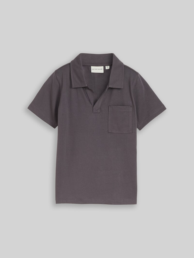 Tom Tailor Heavy-Jersey Poloshirt mit Brusttasche - Dark Urban Grey