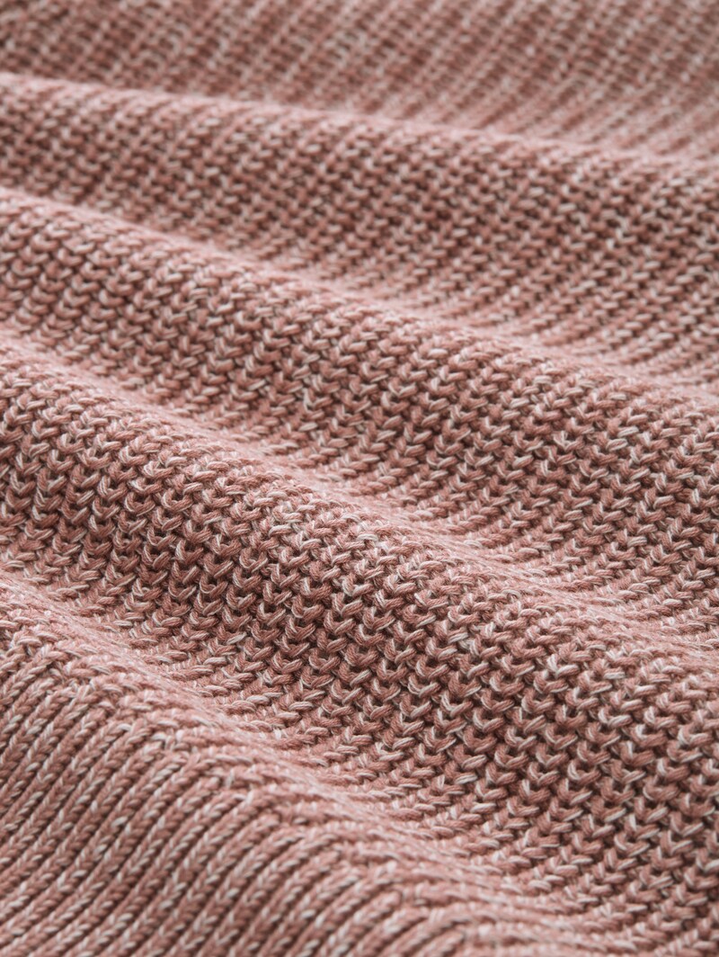 Tom Tailor Strickpullover mit leichten Ballonärmeln - Antique Rose Melange