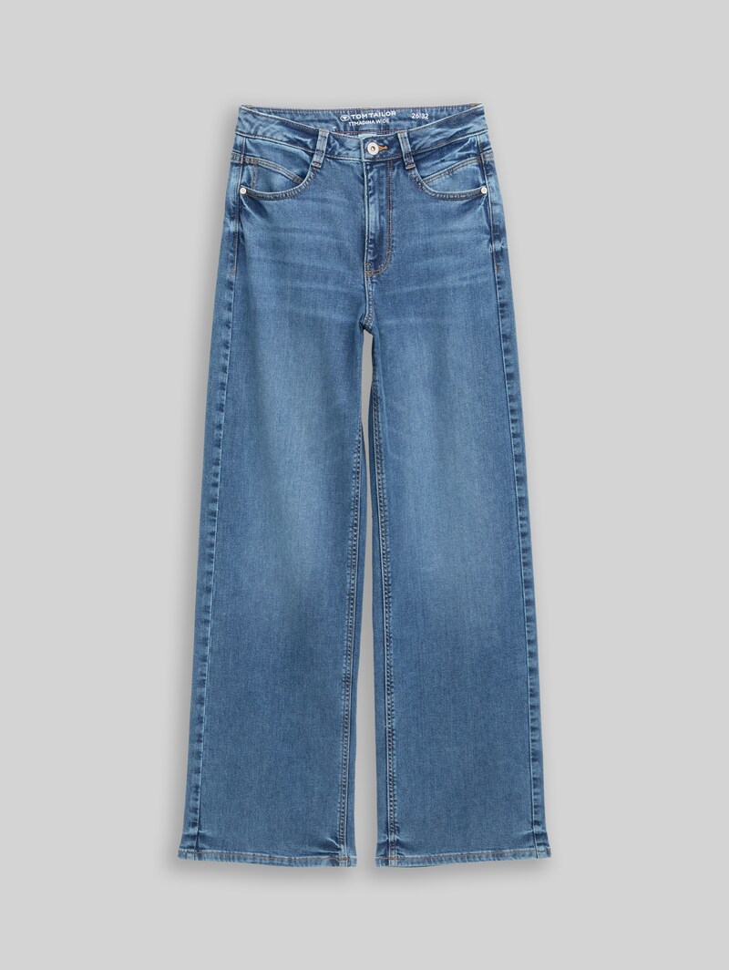 Tom Tailor TTMADINA WIDE Jeans - Mid Stone Wash Denim