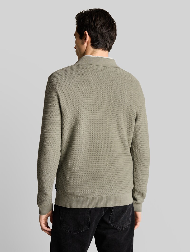 Tom Tailor Strickpullover mit Polokragen - Greyish Shadow Olive