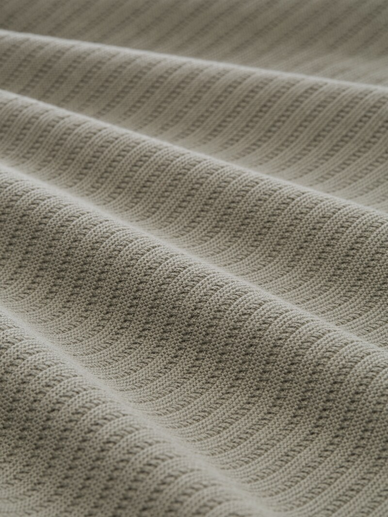 Tom Tailor Strickpullover mit Polokragen - Greyish Shadow Olive