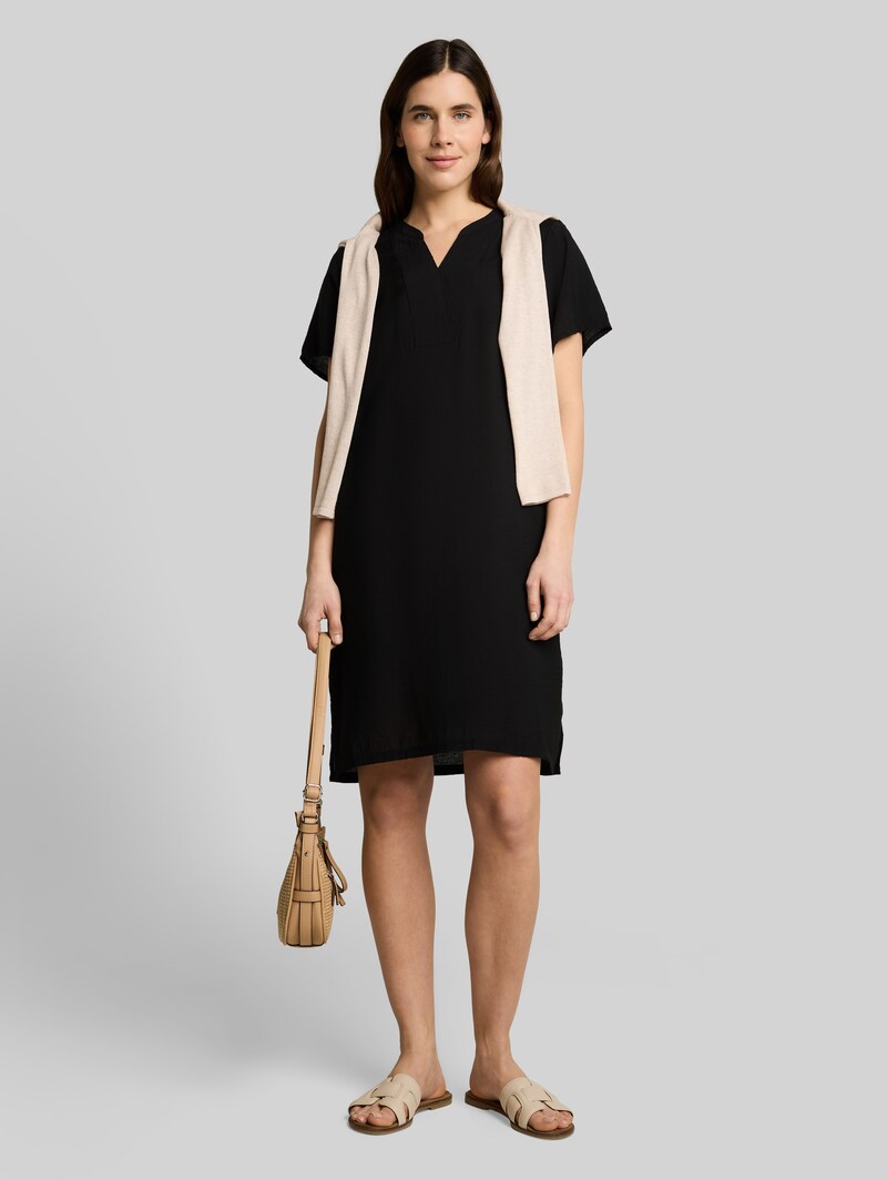 Tom Tailor Kleid mit V-Ausschnitt - Deep Black