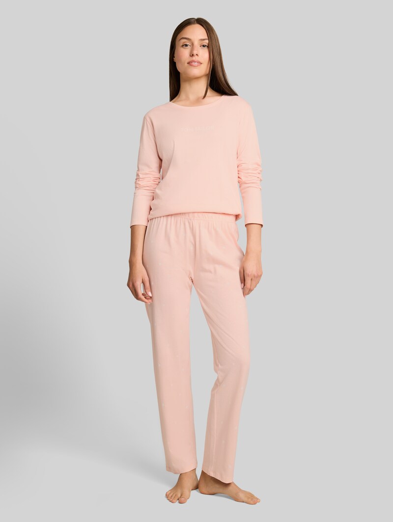 Tom Tailor Pyjama-Set mit Punkte-Print aus Baumwolle - Red-light-dots
