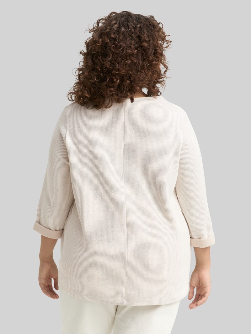 Tom Tailor Plus Size - Sweatshirt mit Stehkragen - Sand Stone Beige Melange