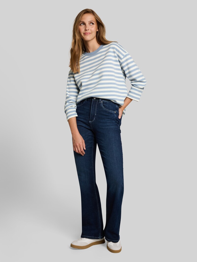 Tom Tailor Sweatshirt mit Streifenmuster - Mid Blue White Stripe