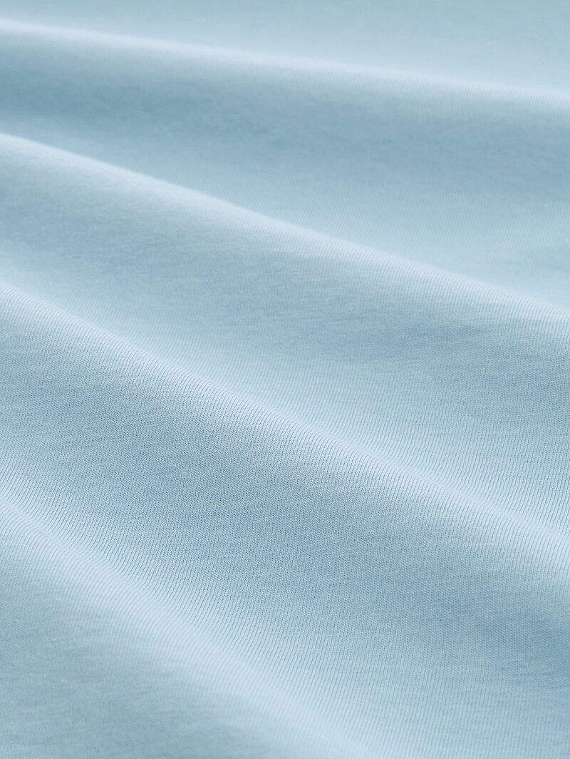 Tom Tailor Slim Fit T-Shirt mit Stickerei - Calm Cloud Blue