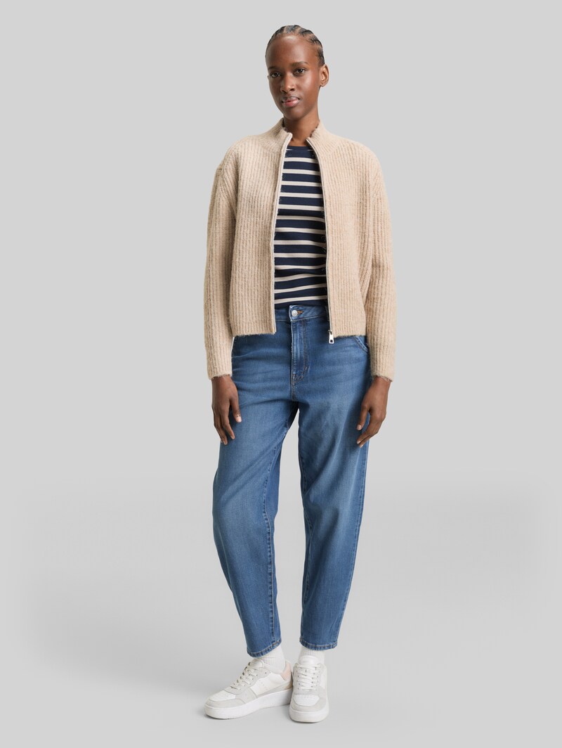Tom Tailor Cardigan mit Reißverschluss - Cosy Beige Melange