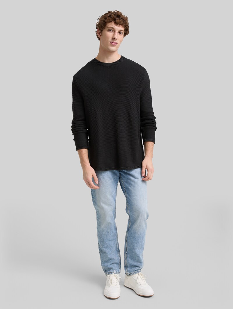 Tom Tailor Relaxed Fit Strickpullover - Night Watch Black