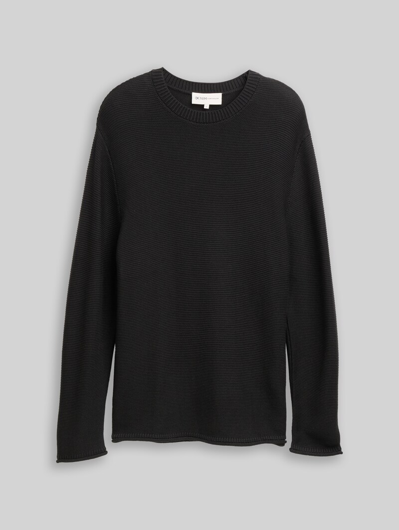 Tom Tailor Relaxed Fit Strickpullover - Night Watch Black