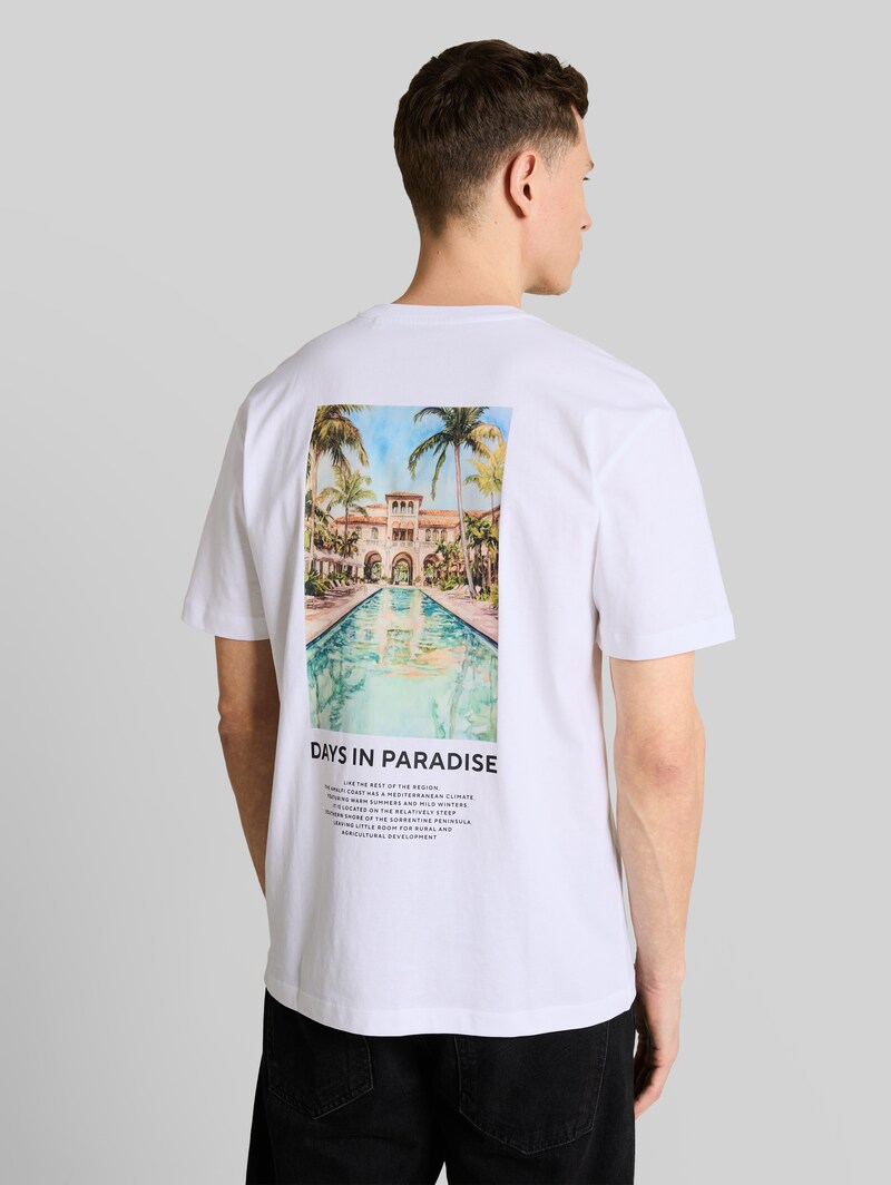 Tom Tailor Relaxed Fit T-Shirt mit Fotoprint - White