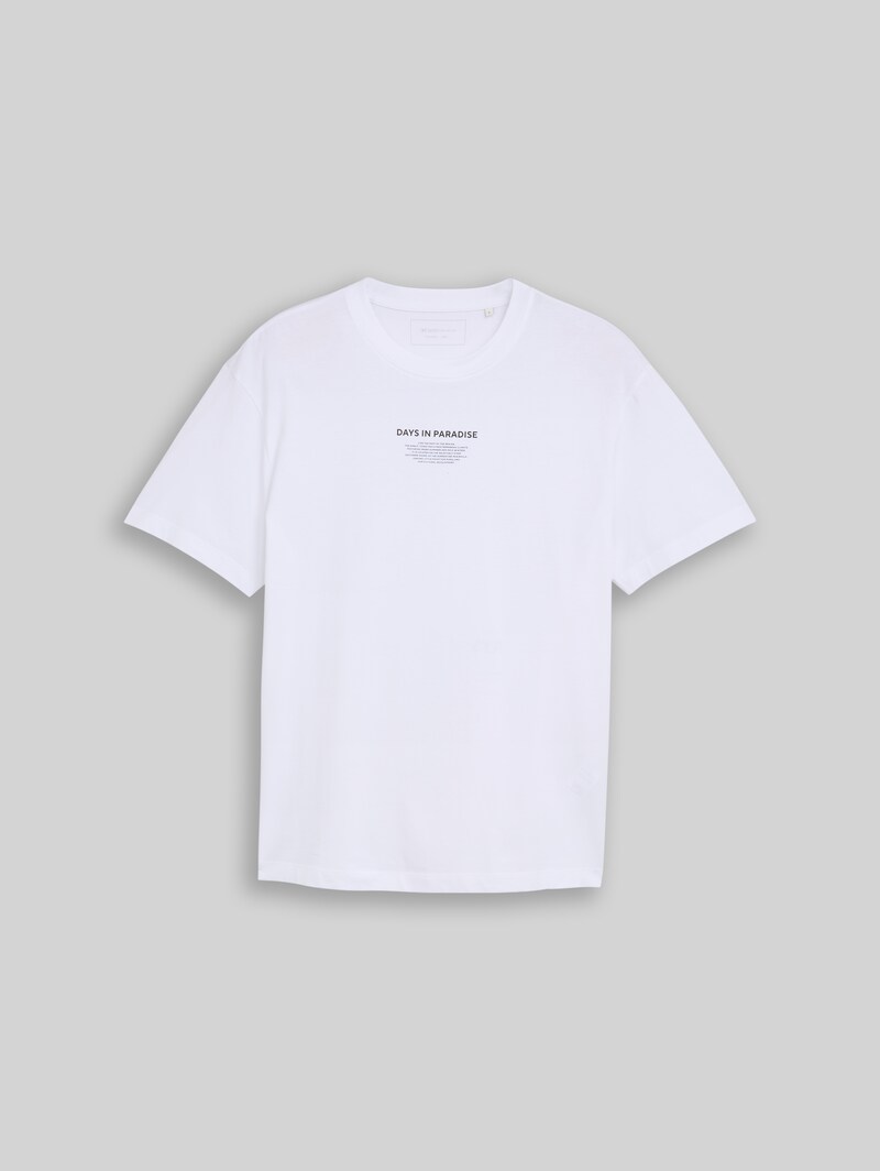 Tom Tailor Relaxed Fit T-Shirt mit Fotoprint - White