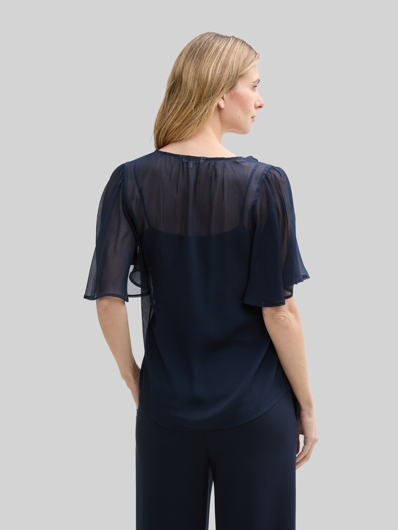 Tom Tailor Chiffon Bluse - Sky Captain Blue